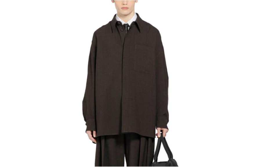 Bottega Veneta Shirts Men's Brown Lapel Moderate Other