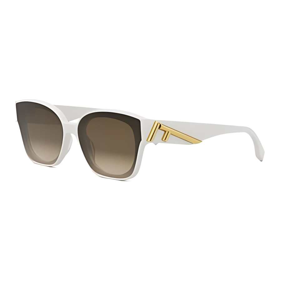 FENDI Irregular Shape Sunglasses Women's White