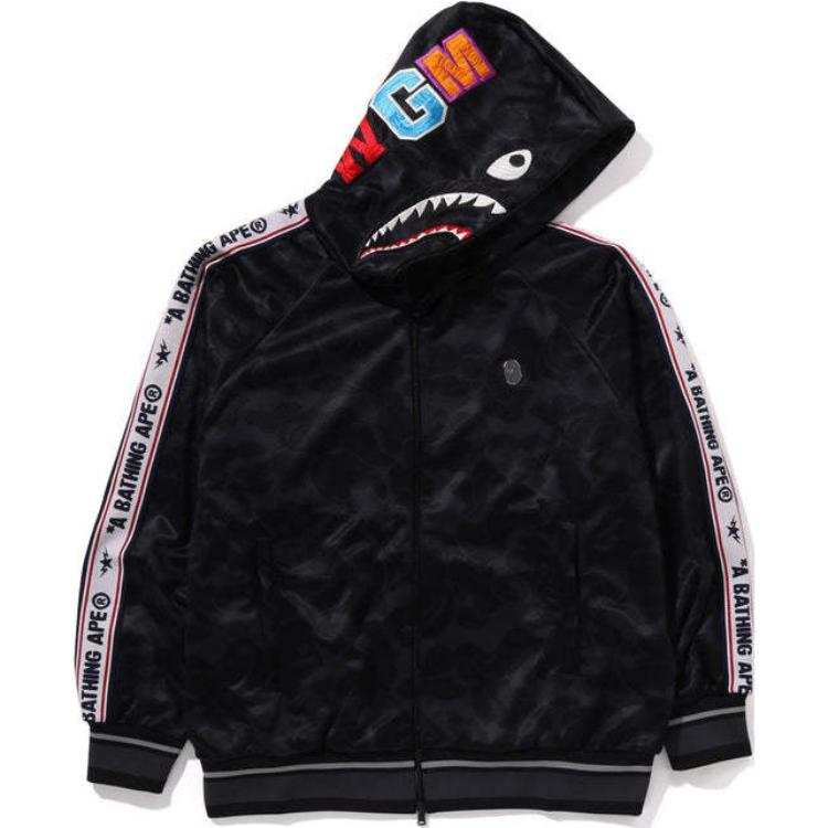A BATHING APE Bape Solid Camo Relaxed Fit Shark Full Zip Hoodie