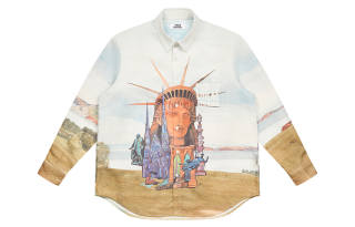 EMPTY REFERENCE Shirts Unisex Gray Blue Pointed Collar Moderate Other