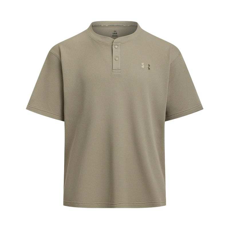 Under Armour WAFFLE HENLEY T Shirt Men's Urban Khaki 299