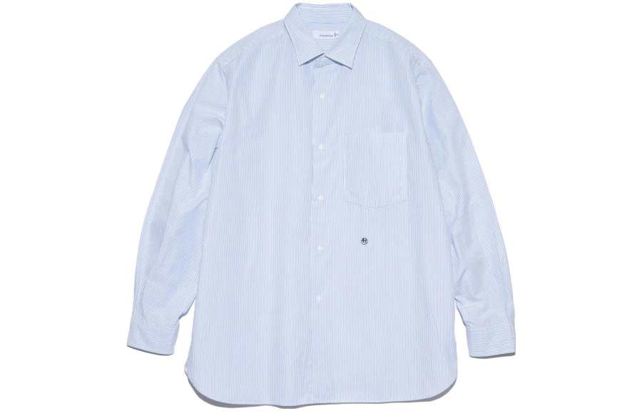 Nanamica Shirts Unisex Sax Blue Moderate Shirt
