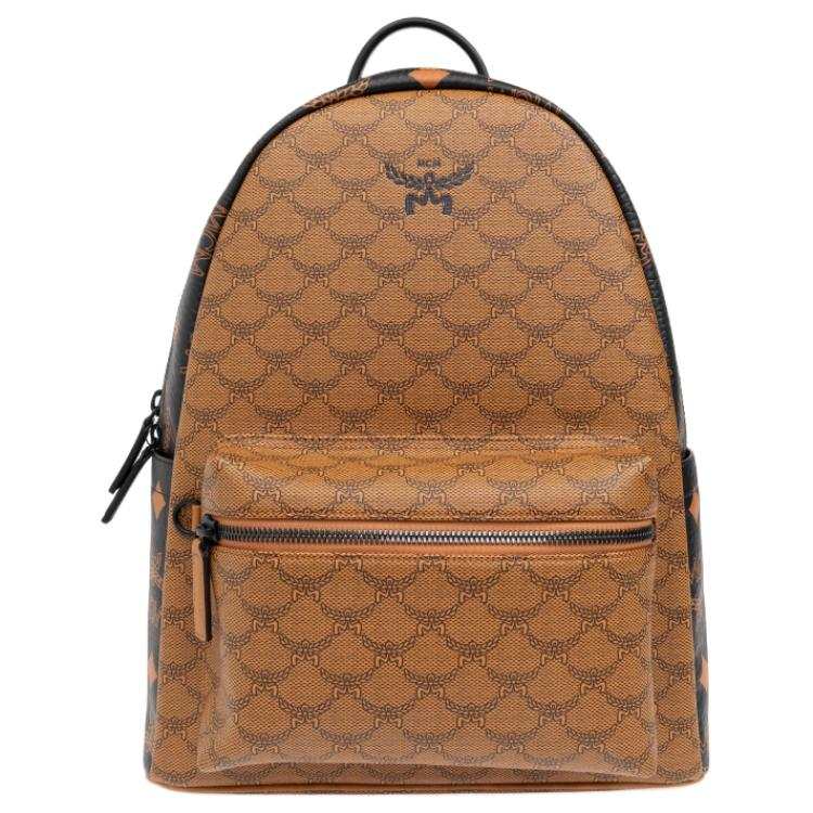 MCM MCM Artificial Leather Backpack Medium Unisex Brown Cognac