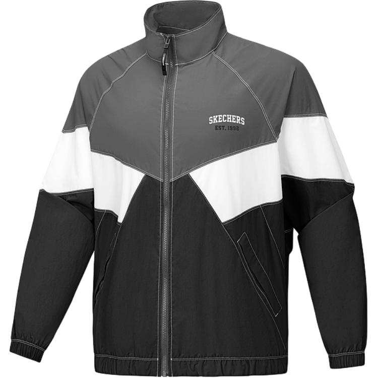 Skechers SS25 Jacket Unisex Volcanic Ash Black & White 05D3