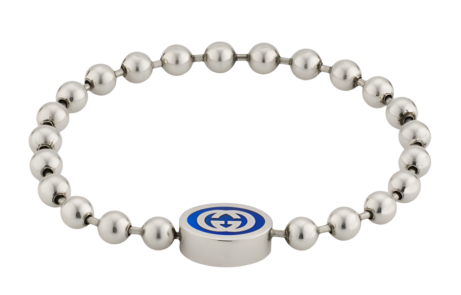 GUCCI 925 Sterling Silver Enamel Bracelets Unisex Silver