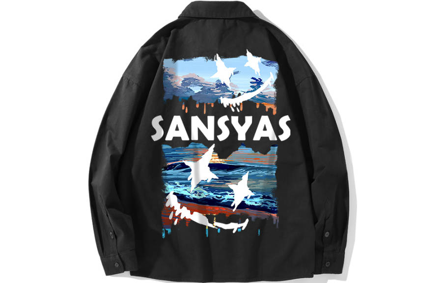 SANSYAS Shirts Unisex Pointed Collar Moderate Other