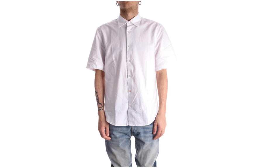 HUGO BOSS Shirts Men's White Lapel Moderate Other