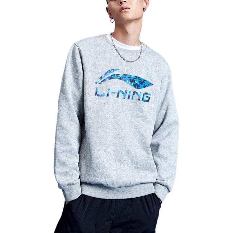 Li-Ning Li Ning Sweatshirts Unisex Gray Crew Neck Thickened Regular