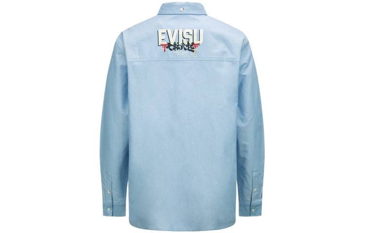 EVISU EVISU Shirts Men's Blue Lapel Moderate Other