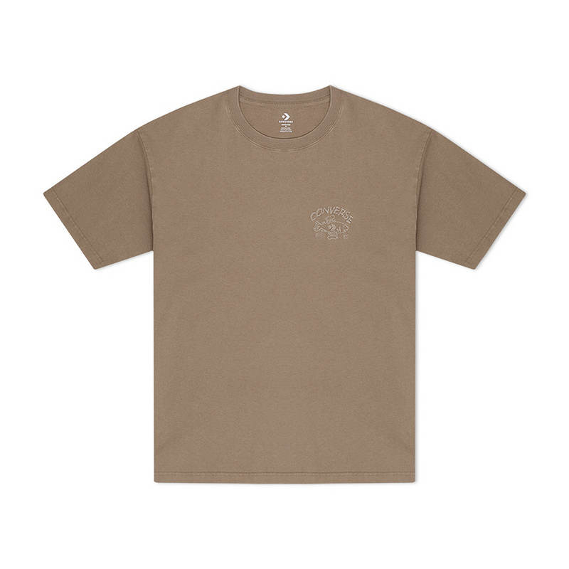 Converse Converse T Shirts Men's Brown Crew Neck Moderate