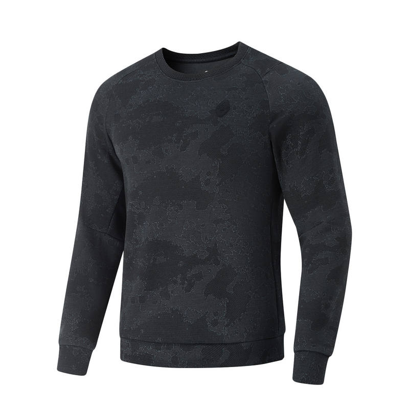 Li-Ning Li Ning Sweatshirts Men's Black Crew Neck Moderate Regular