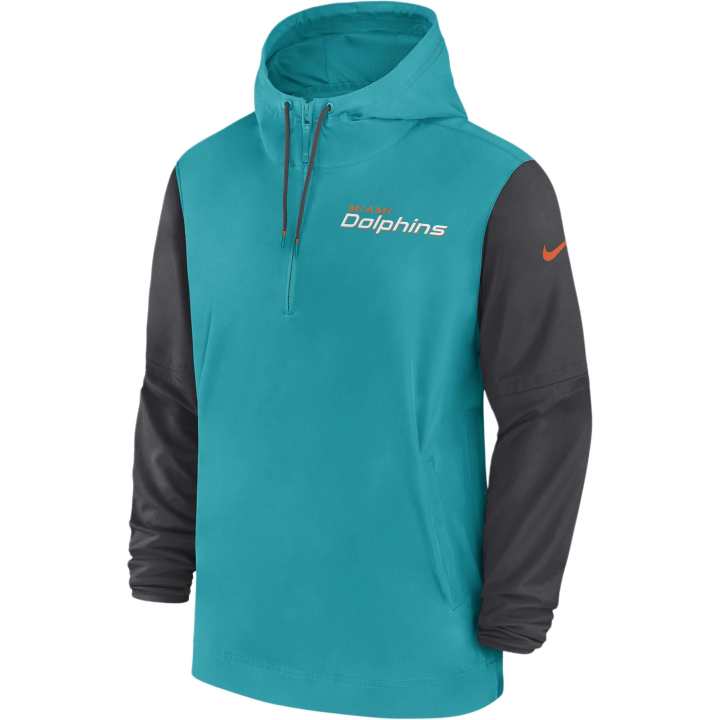 Nike Nike Miami Dolphins Sideline Pre-Game Player Men's Nike Nfl 1/2-Zip Hooded Jacket