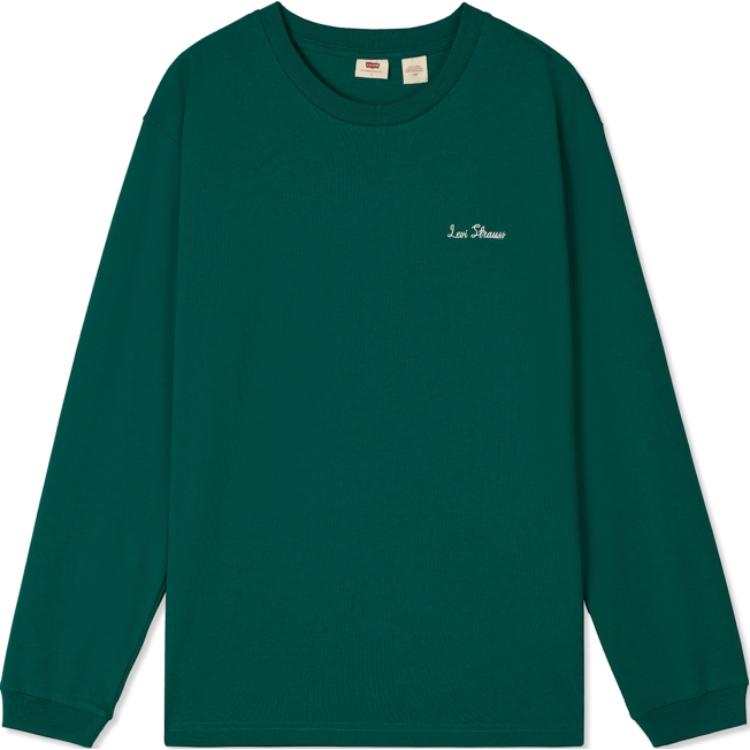 Levis Sweatshirts Men's Green Crew Neck Moderate Regular