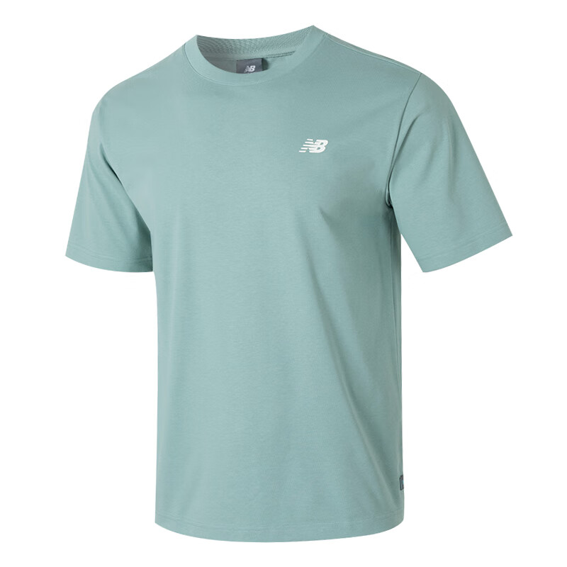 New Balance New Balance T Shirts Men's Teal Crew Neck Moderate Straight Fit