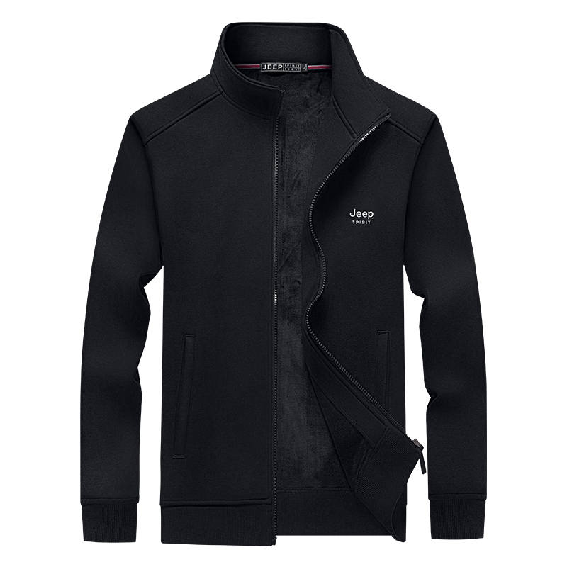 JEEP SPIRIT Sweatshirts Unisex Stand Collar Moderate Cardigan