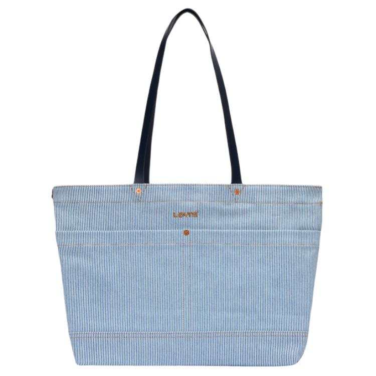 Levis Denim Tote Bag, Shopping Bag, Shoulder Bag, Handbag Women's Blue White