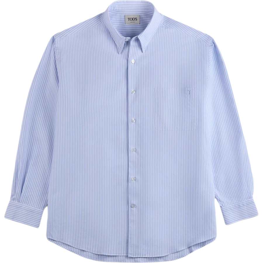 TOD'S Shirts Men's Blue Lapel Moderate