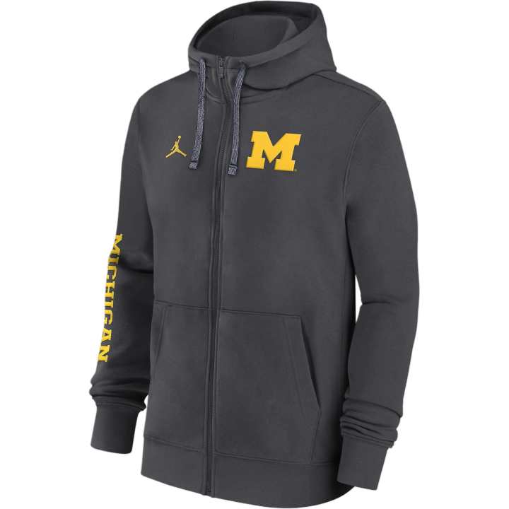 Jordan JORDAN Michigan Wolverines Sideline Team Issue Men's JORDAN College Full Zip Hoodie