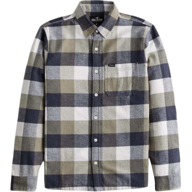 Hollister/ Hollister Shirt Men's Olive Green Plaid