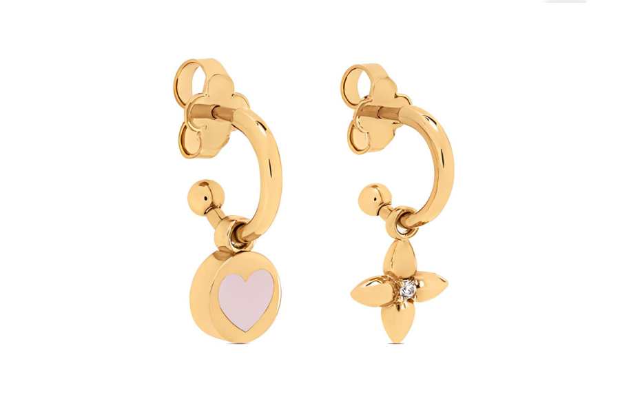 LOUIS VUITTON ICONIC Metal Earrings Women's Gold