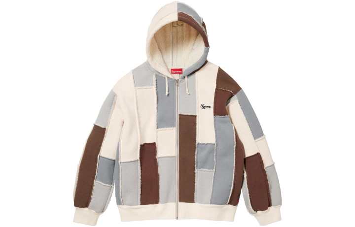 Supreme Supreme Faux Shearling Zip Up Hooded Sweatshirt