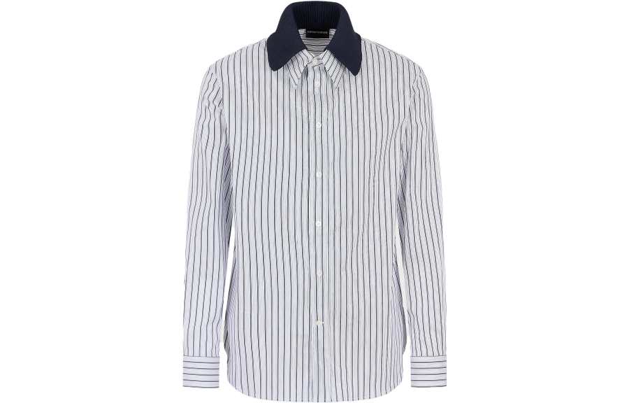 EMPORIO ARMANI Shirts Men's Sky Blue Lapel Moderate Other