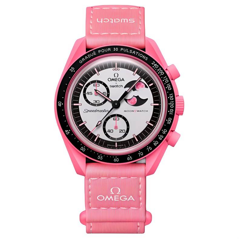 SWATCH Omega Collaboration BIOCERAMIC MOONSWATCH Quartz Movement Unisex Watch 42mm White Dial