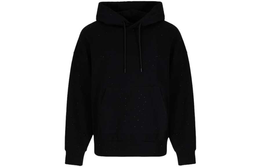 EMPORIO ARMANI Clubwear Double jersey Hooded Oversize Sweatshirt With Rhinestones