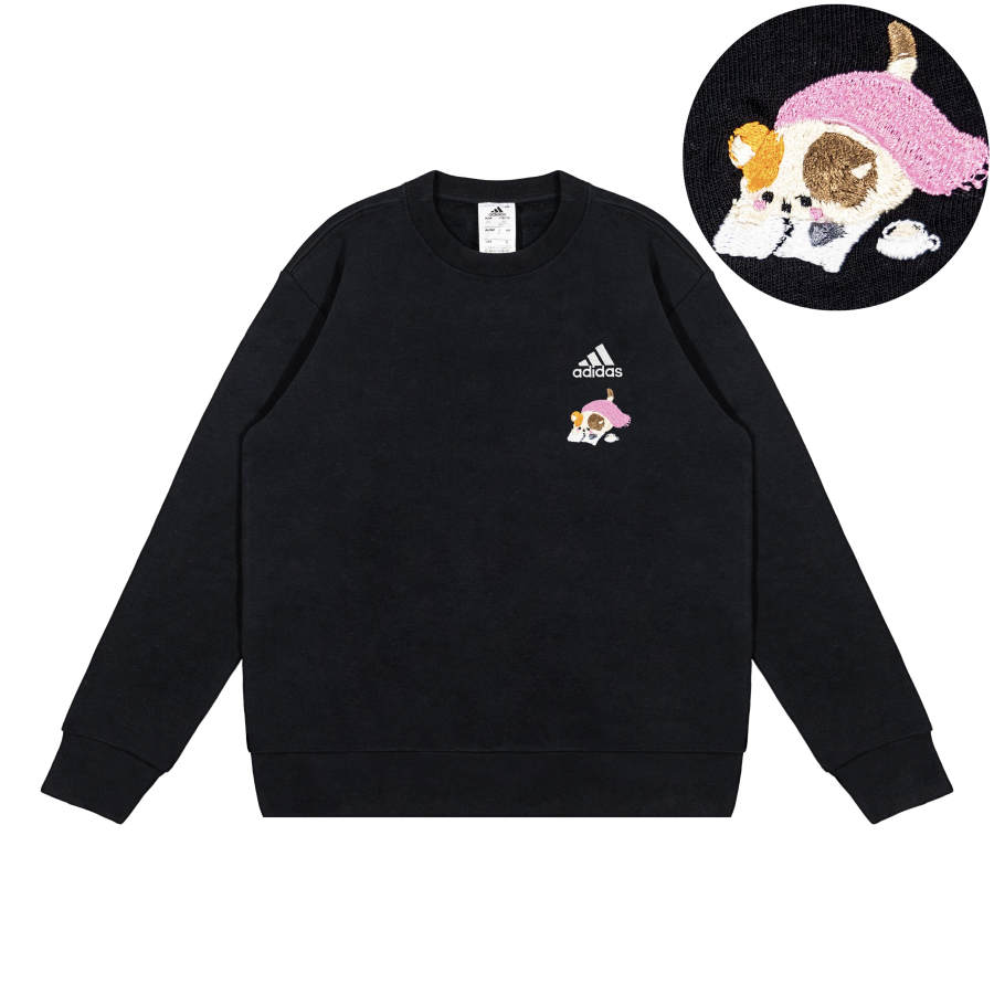 Adidas Adidas Sweatshirts Unisex Black Crew Neck Moderate Regular