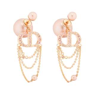 DIOR Crystal Earrings Women's Gold