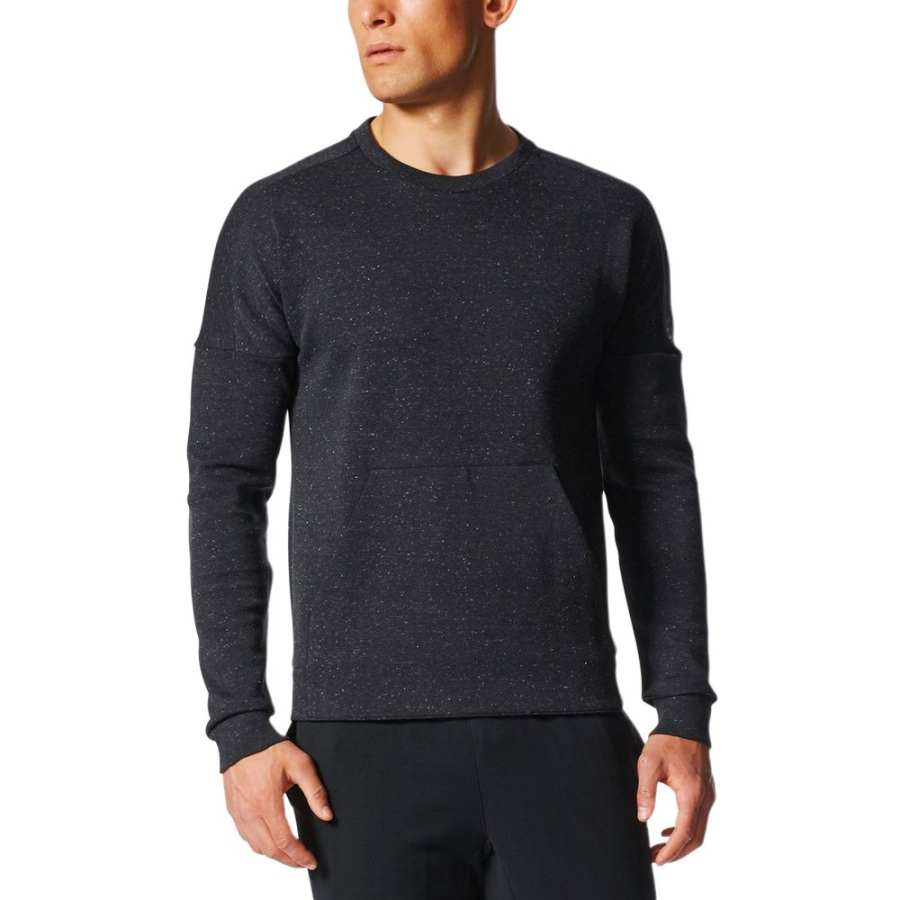 Adidas Adidas Sweatshirts Men's Black Crew Neck Moderate