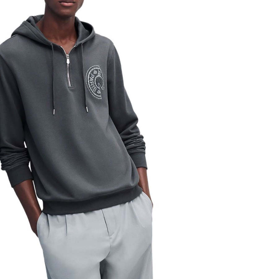 HERMES HERMES Sweatshirts Men's Gray Hooded Moderate Regular