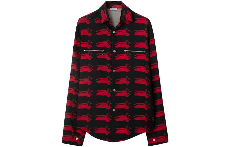 Burberry Shirts Men's Red Lapel Moderate Other