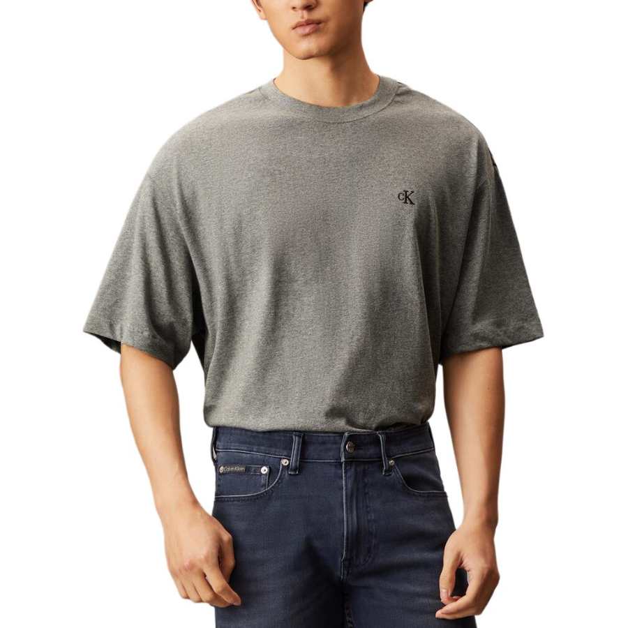 CALVIN KLEIN T Shirt Men's Medium Gray