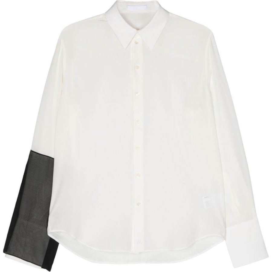 Helmut Lang Helmut Lang logo-embroidered silk shirt