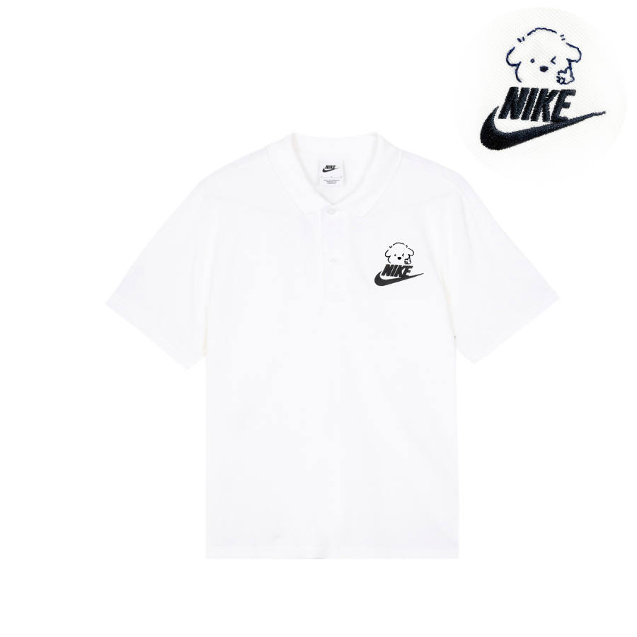Nike Nike Polo Shirts Unisex White Polo Collar Moderate Straight Fit