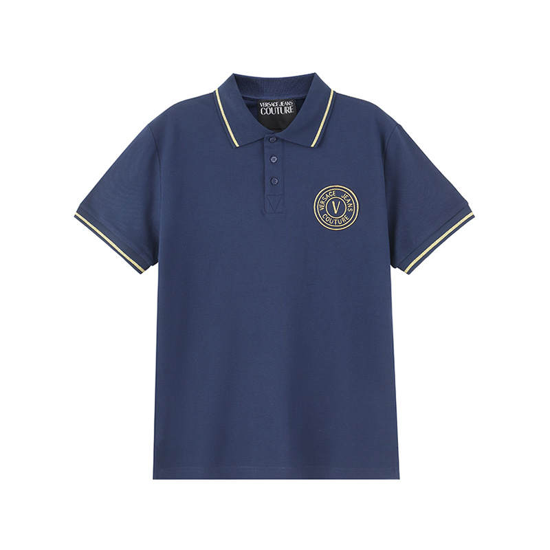 VERSACE JEANS COUTURE SS25 Polo Shirt Men's Marine Blue