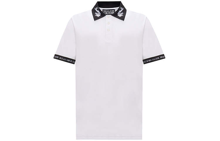 VERSACE JEANS COUTURE Barocco-Trim Short-Sleeved Polo Shirt