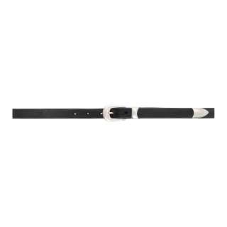 OUR LEGACY Logo Identification Calfskin Leather Belts Men's Black Width 2cm