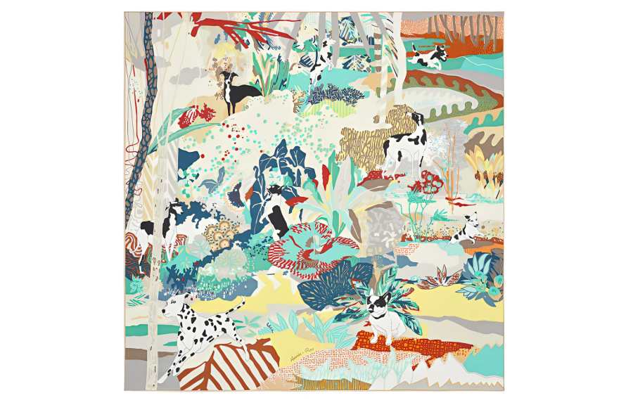 HERMES HERMES En Liberte Scarves Unisex Multicolor