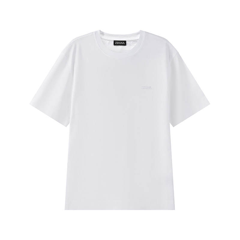 Ermenegildo Zegna Zegna Logo Embroidered Crewneck T Shirt