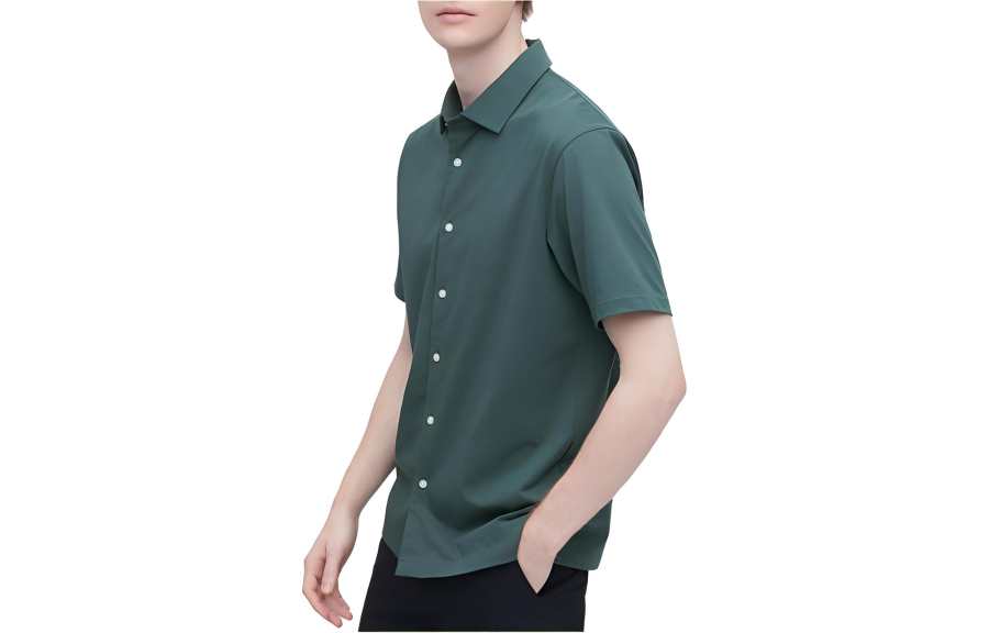 UNIQLO Shirts Unisex Dark Green Polo Collar Moderate Other