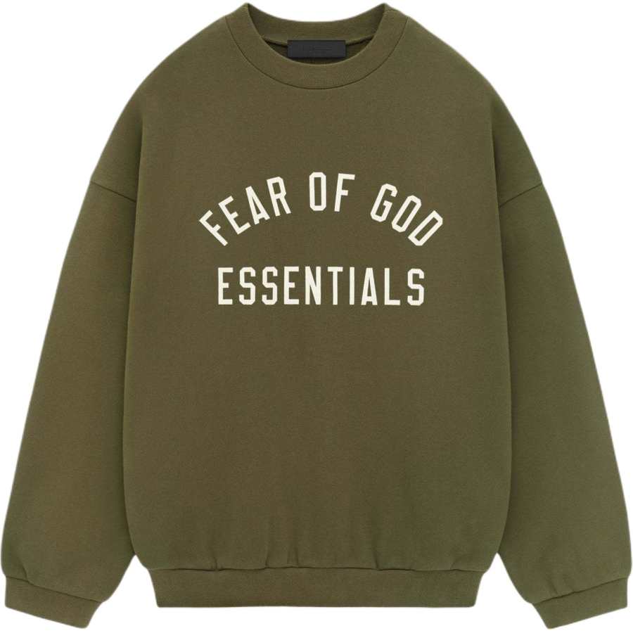 Fear Of God Essentials Print Pullover Crew Neck Fleece Lined Long Sleeved American Style Sweatshirt Men's