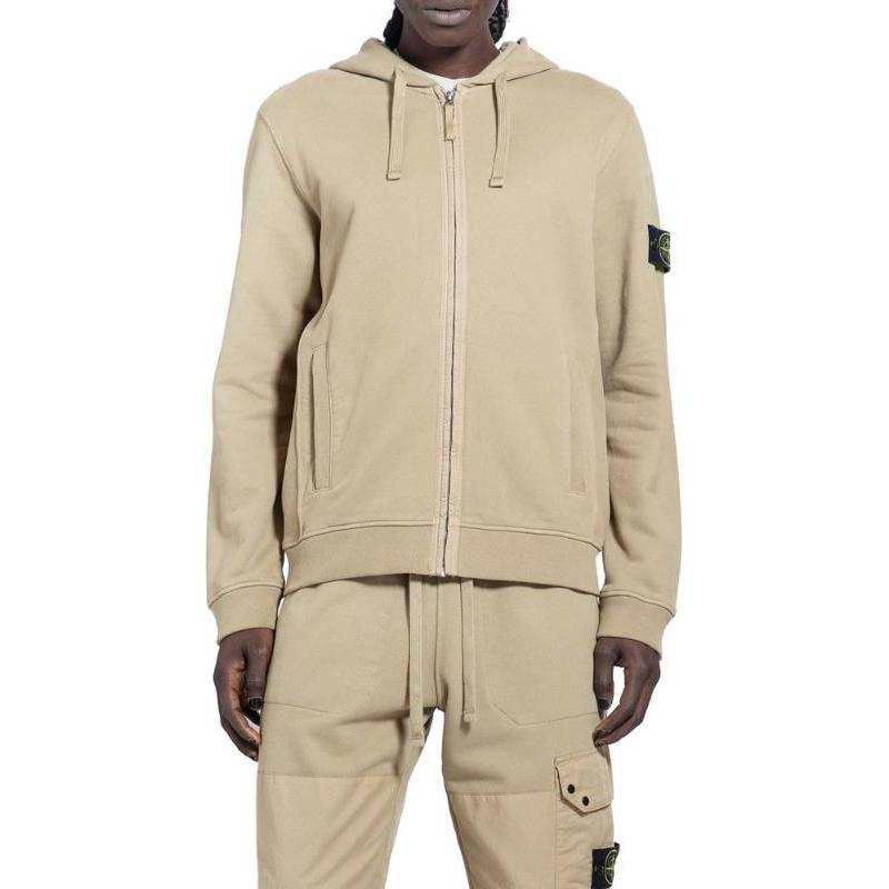 STONE ISLAND Logo Patch Zip Up Hoodie
