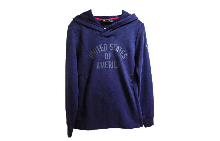 Under Armour American Sweatshirt Casual Sports Pullover Fleece Lined Long Sleeved Sweatshirt Unisex Navy Blue