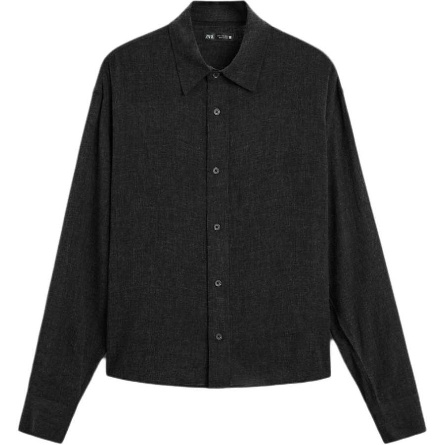 ZARA ZARA Shirts Men's Black Lapel Moderate