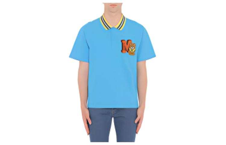MOSCHINO Polo Shirts Men's Blue Polo Collar Moderate Other