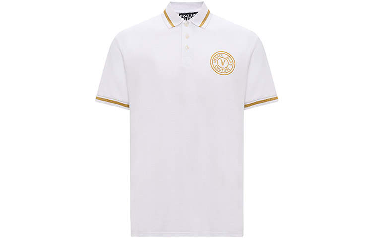 VERSACE JEANS COUTURE Logo Embroidered Short Sleeved Polo Shirt
