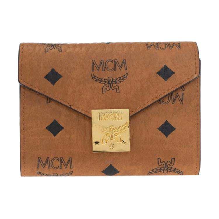 MCM MCM Tracy Short Leather Wallet Small Women's Brown Cognac
