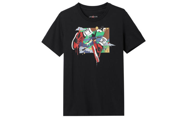 Jordan Jordan T Shirts Men's Black Crew Neck Moderate Straight Fit